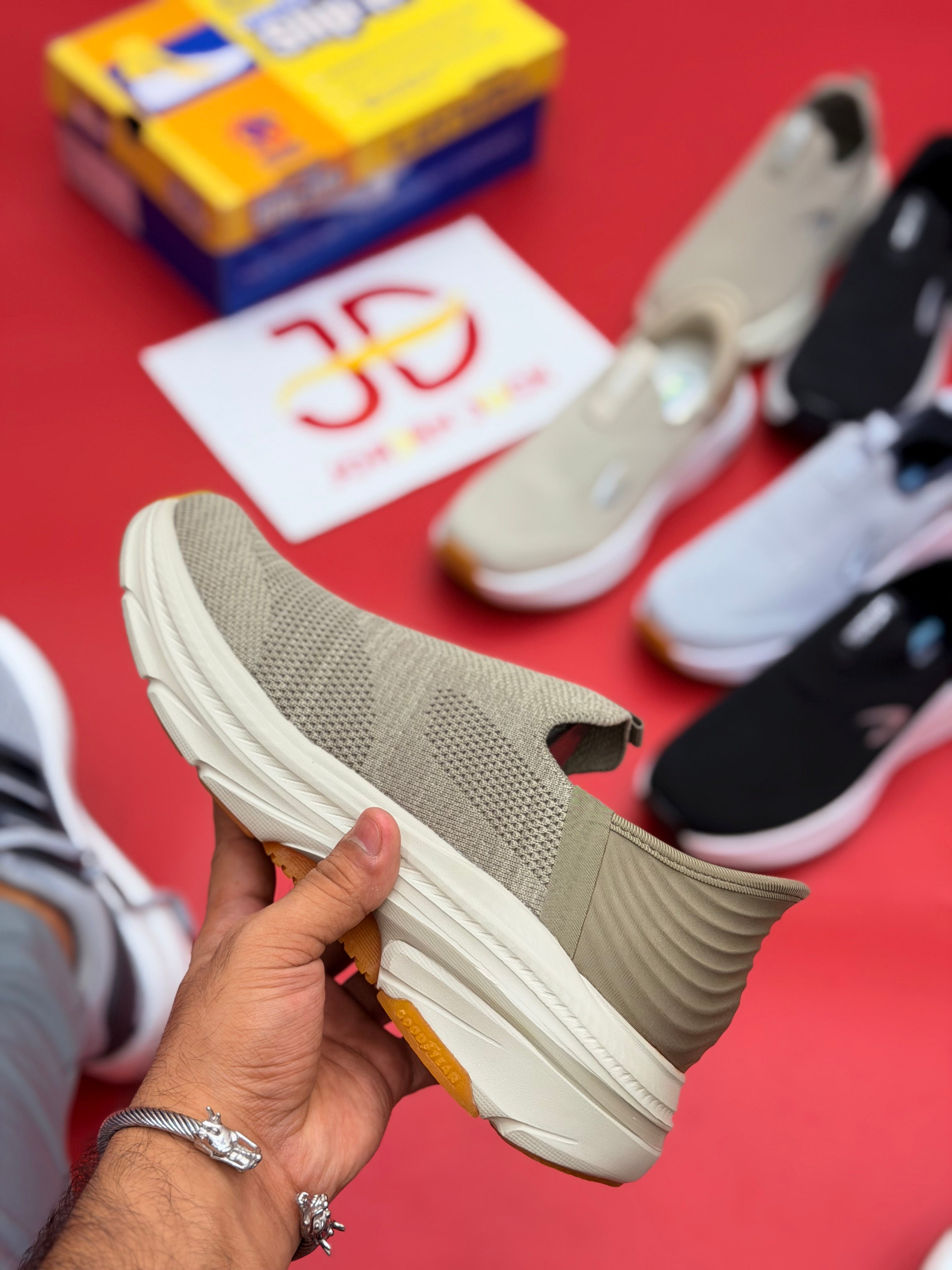 LET'S GO MAX CUSHIONING SLIP-INS - KHAKI