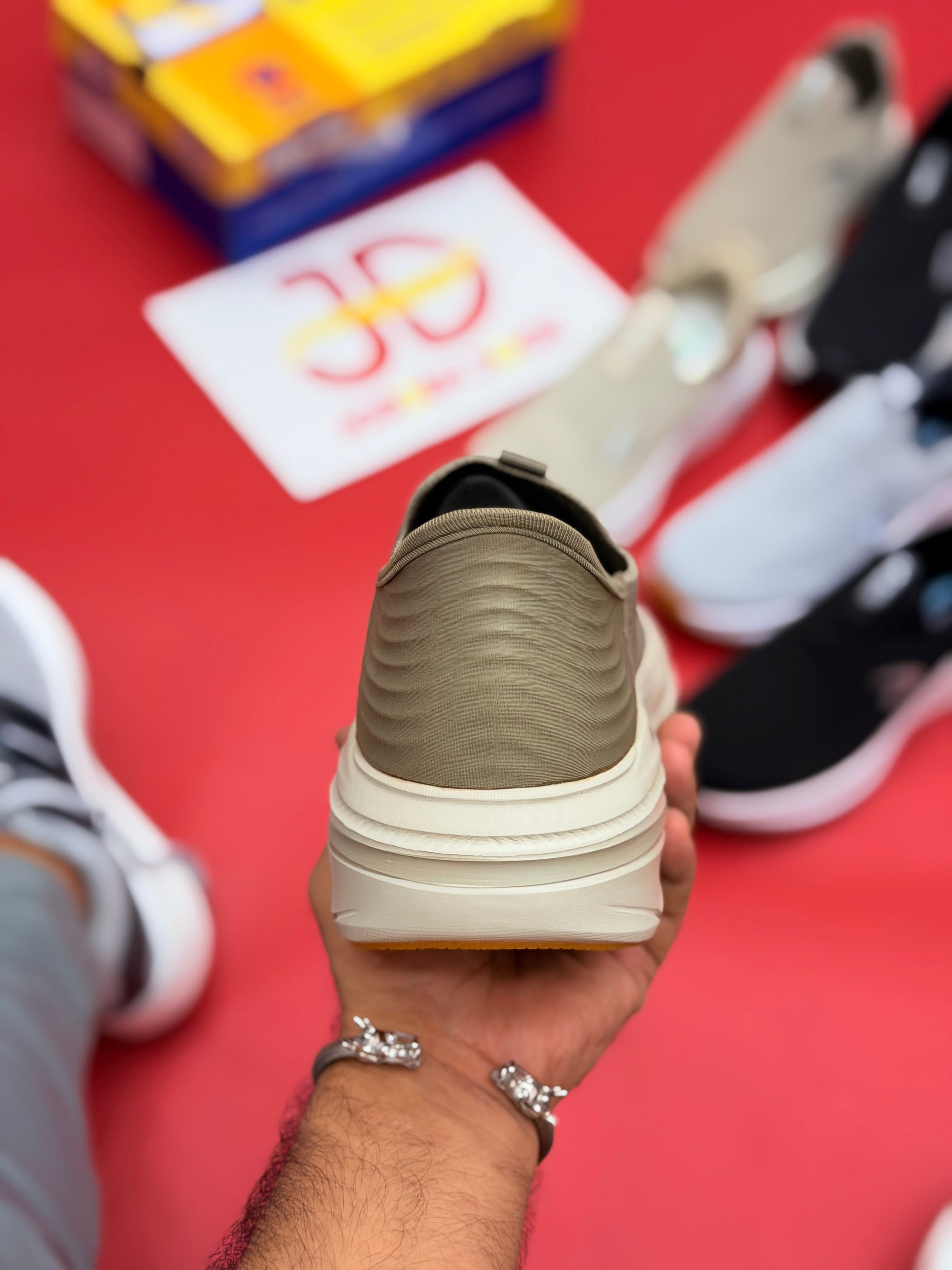 LET'S GO MAX CUSHIONING SLIP-INS - KHAKI