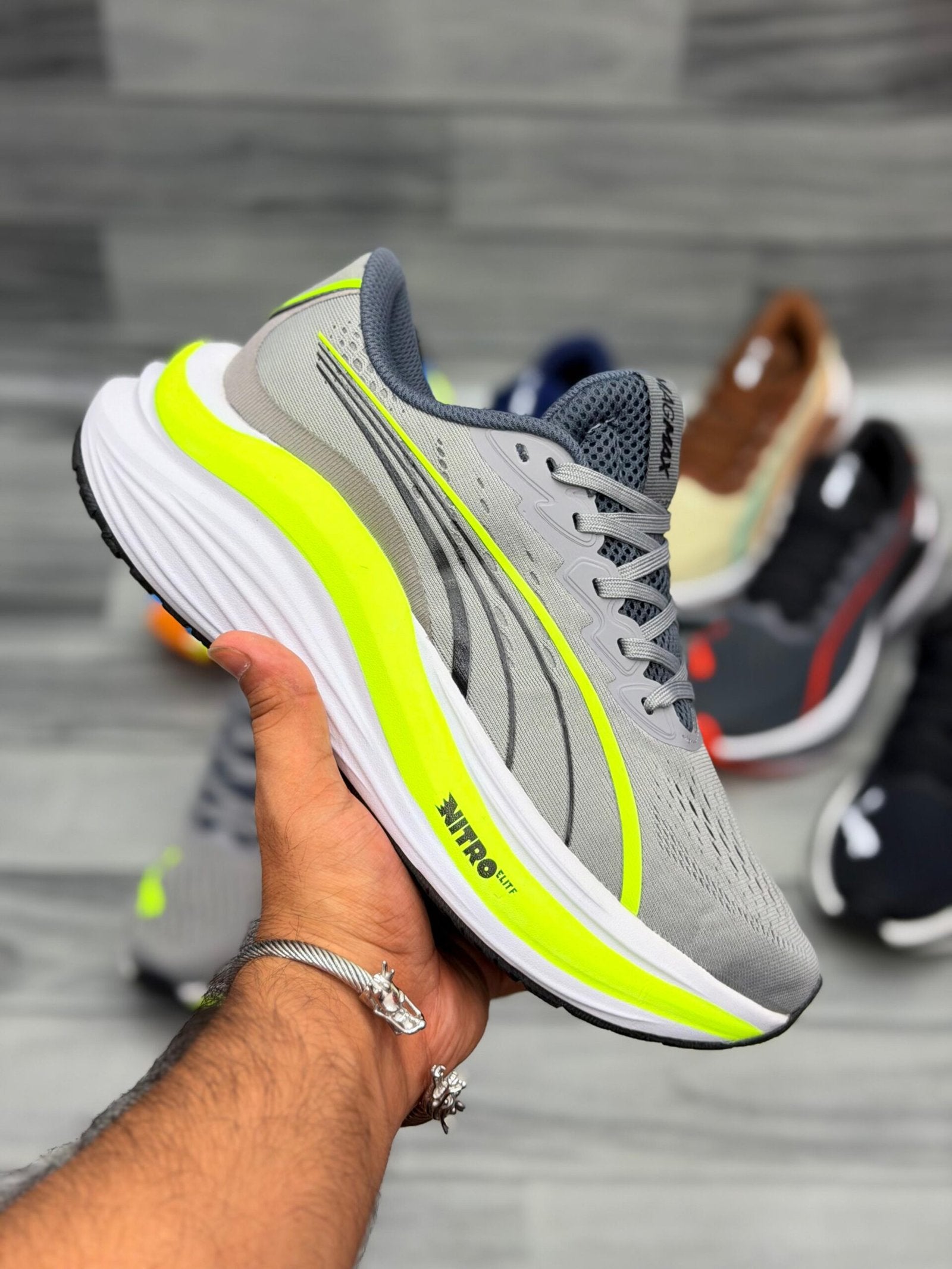 Puma Mag max Nitro Elift Runners - Grey/Yellow